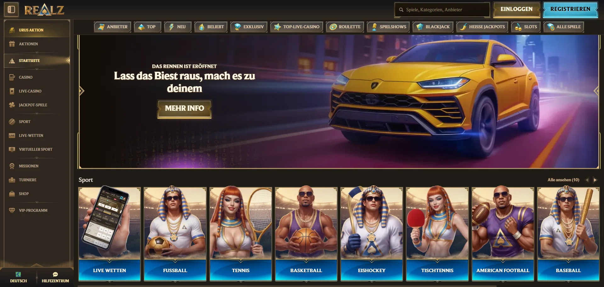 Realz Casino Spiele